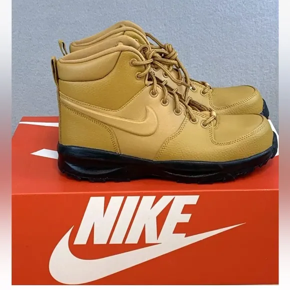 Nike Manao Leather Boots Sneakers Youth Size 6Y Women's Size 7.5 Wheat Tan