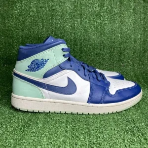 Nike Mens Air Jordan 1 Mid 554724-413 Blue Basketball Shoes Sneakers Size 11 Men