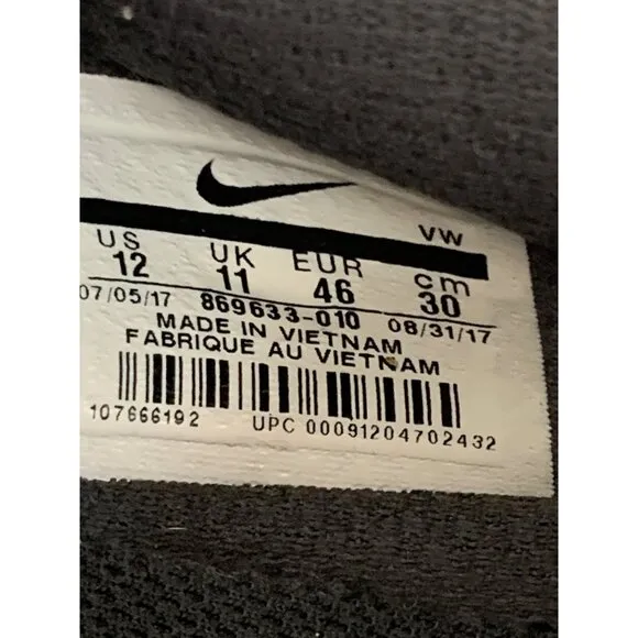 Nike Men's Air Max Full Ride TR Shoes Black Knit Size 12 EUC 569633-010 7499