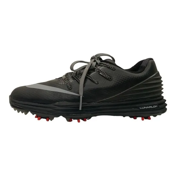 Nike Men's Lunarlon Command 2 Golf Shoes Black/Gary Size 6 Lace Up Lightweight