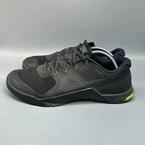 Nike Metcon 2 Men 11.5 Black Athletic Running Sneakers Lace-Up Low Top Round Toe