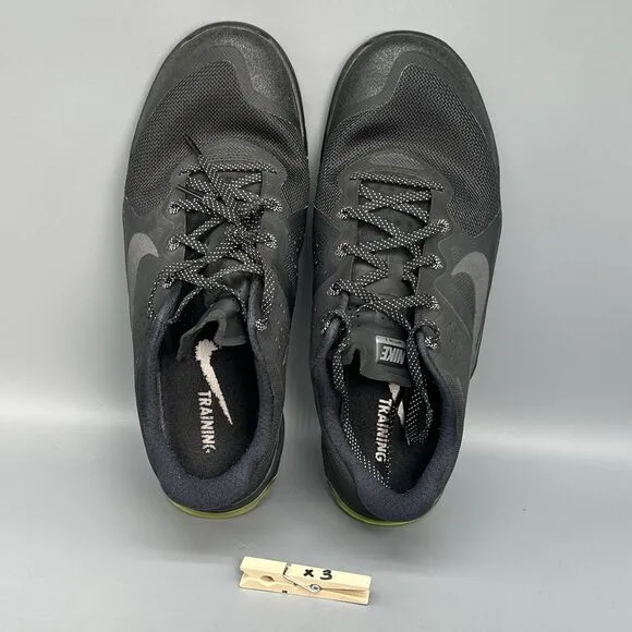 Nike Metcon 2 Men 11.5 Black Athletic Running Sneakers Lace-Up Low Top Round Toe