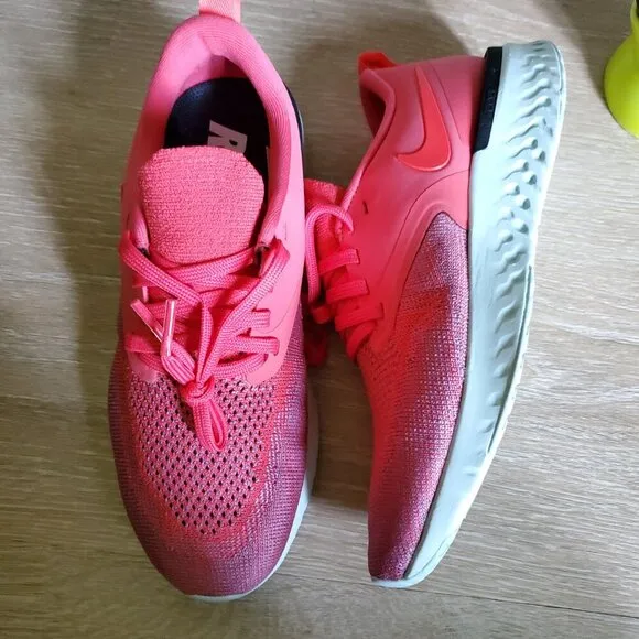 Nike Odyssey React 2 Flyknit Running Shoes in Ember Glow - Women's Size 6