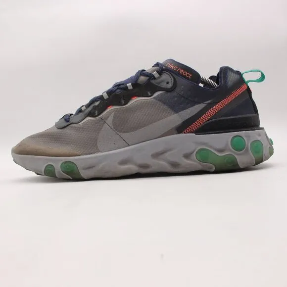 Nike React Element 87 Men's Size 11.5 Gray Running Shoes Sneakers AQ1090-005