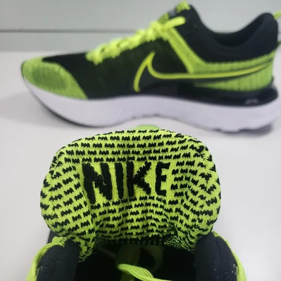 Nike React Infinity Run FlyKnit 2 Volt Black Training Running Sneakers Men 11.5