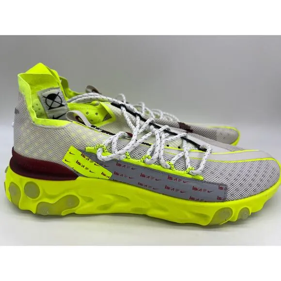 Nike React ISPA Sneakers Platinum Volt Running Shoes CT2692 002 Men's Size 9