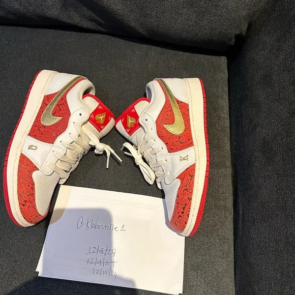 Nike Red and White Sneakers