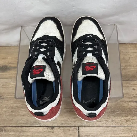 NIKE SB ALLEYOOP MENS SIZE 9 CJ0882 102 SNEAKERS WHITE/BLACK/RED