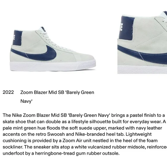 Nike SB Zoom Blazer Mid barely green/navy-barely green WMNS sneakers