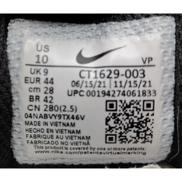Nike Shoes Mens 10 Air Zoom Pulse Sneakers Slip On All Black Nursing Medical