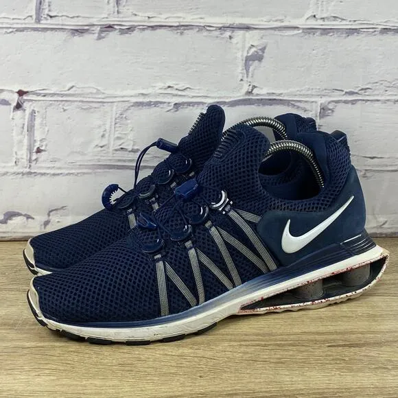 Nike Shox Gravity Running Shoes Men's 8 Navy Blue White Red Athletic Sneakers
