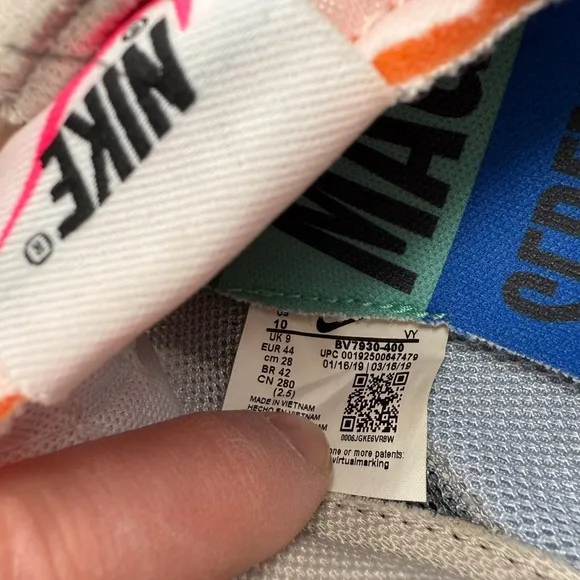 Nike Tailwind 79 Be True Pride Sneakers Mens 10 White Pink Rainbow Gilbert Baker