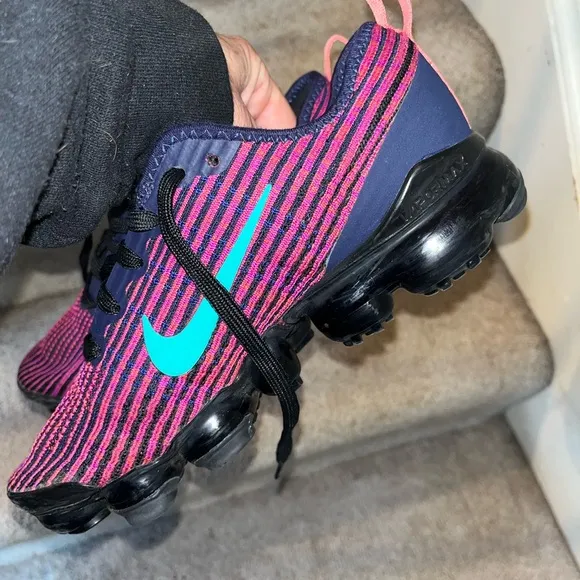 Nike Vapormax Pink and Black Striped Sneakers