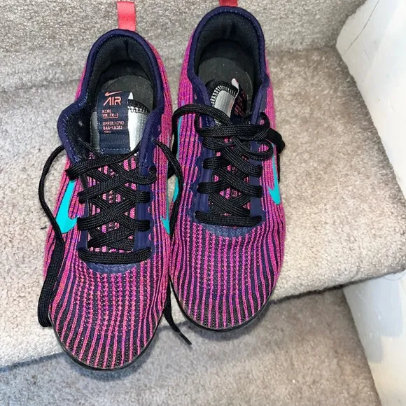 Nike Vapormax Pink and Black Striped Sneakers