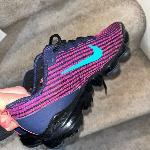 Nike Vapormax Pink and Black Striped Sneakers