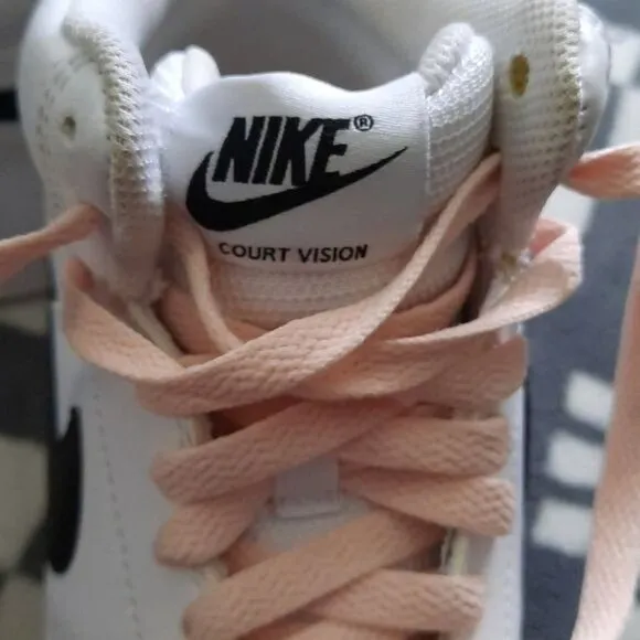 Nike White Court Vision Mid Casual Sneakers Size 6.5