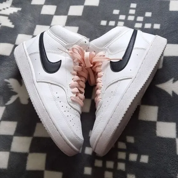 Nike White Court Vision Mid Casual Sneakers Size 6.5