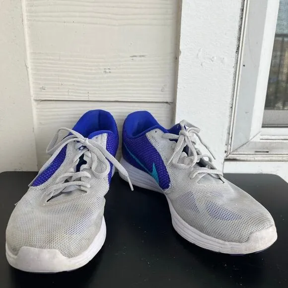 Nike Women's Revolution 3 Gray Blue Running Shoes Sneakers 10 Style 819303-003