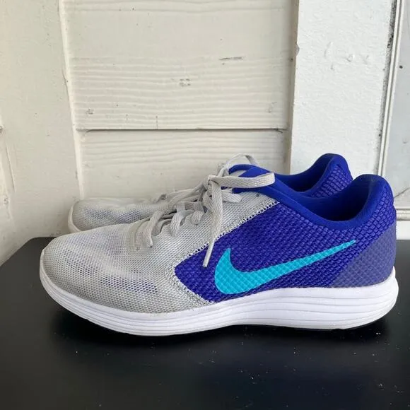 Nike Women's Revolution 3 Gray Blue Running Shoes Sneakers 10 Style 819303-003