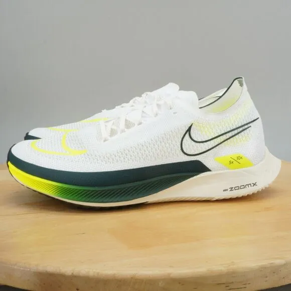 Nike ZoomX Streakfly Mens Size 8.5 Shoes White Volt Green Lightweight Running