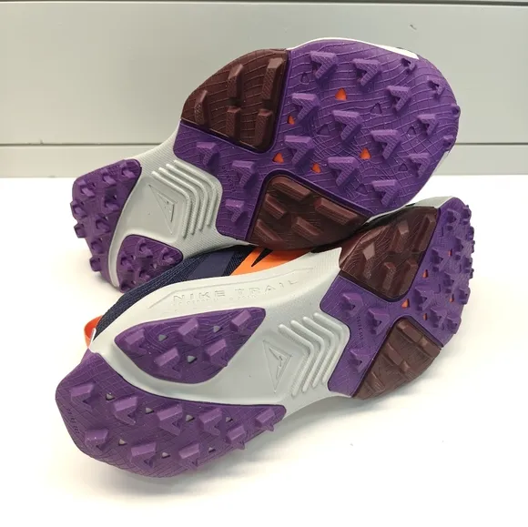 Nike ZoomX Zegama Purple Ink Safety Orange DH0623-500 Trail Hiking Running Shoes