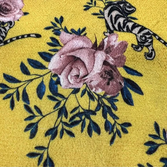 Nina Kendosa Paris yellow floral black lace slip dress