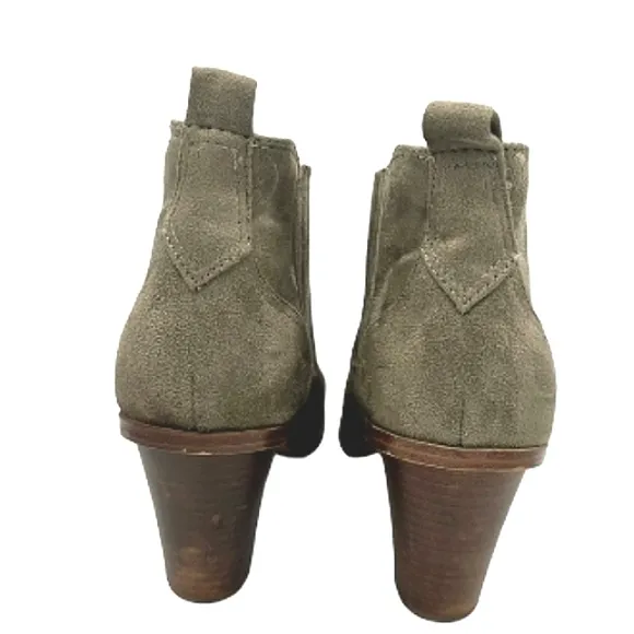 NINE WEST Mayley Suede Chunky Slip-On Ankle Booties EUC