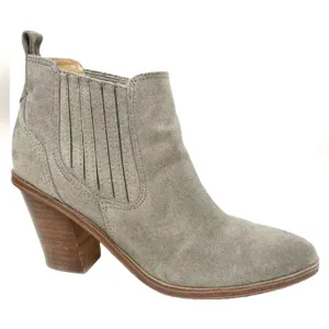 NINE WEST Mayley Suede Chunky Slip-On Ankle Booties EUC