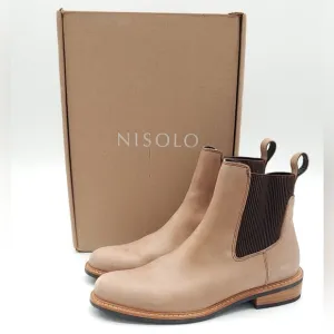 Nisolo Carmen Chelsea Boots 2.0 Leather Slip On Almond Women's Size 9