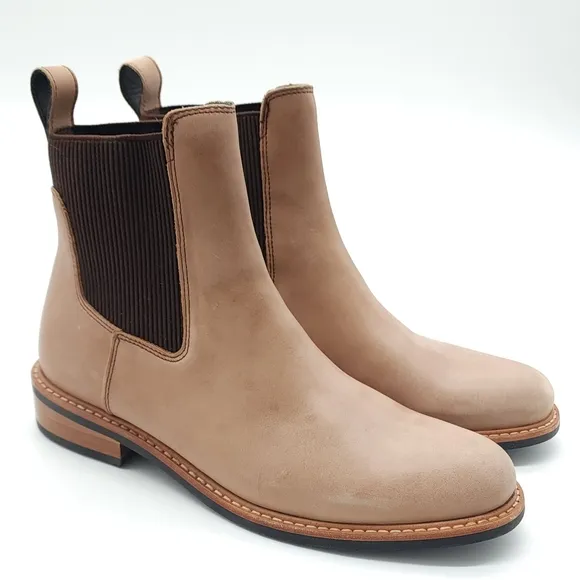 Nisolo Carmen Chelsea Boots 2.0 Leather Slip On Almond Women's Size 9