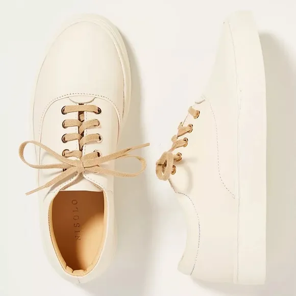 Nisolo Handcrafted Elayna Sneakers in Latte womens 7.5