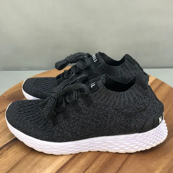 NoBull Knit Running Shoes Mens 8 Gray White Lightweight Cushioned Performance