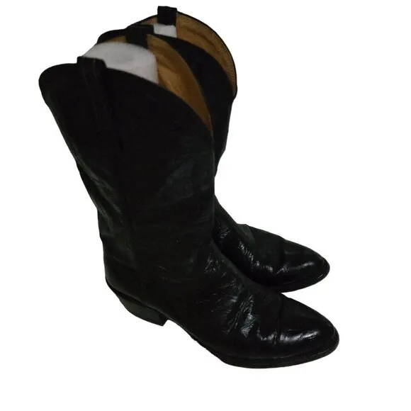 Nocona Vintage Style 5017C Black Leather Cowboy Boots Size 9.5