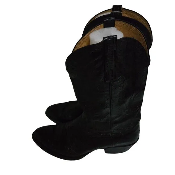 Nocona Vintage Style 5017C Black Leather Cowboy Boots Size 9.5