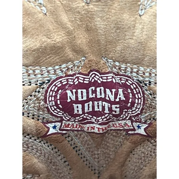 Nocona Womens Black &amp; Brown Leather Western Cowboy Boots Size 7 Lizard