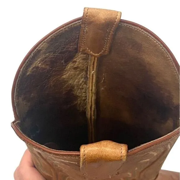 Nocona Womens Brown Embroidered Leather Cowboy Boots Size 5.5 B (US 6.5) Western