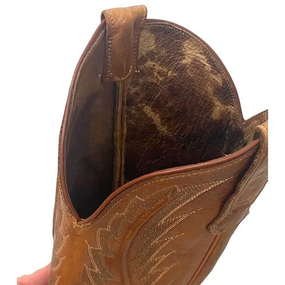 Nocona Womens Brown Embroidered Leather Cowboy Boots Size 5.5 B (US 6.5) Western