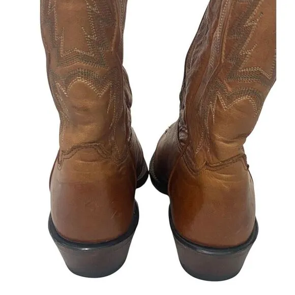 Nocona Womens Brown Embroidered Leather Cowboy Boots Size 5.5 B (US 6.5) Western