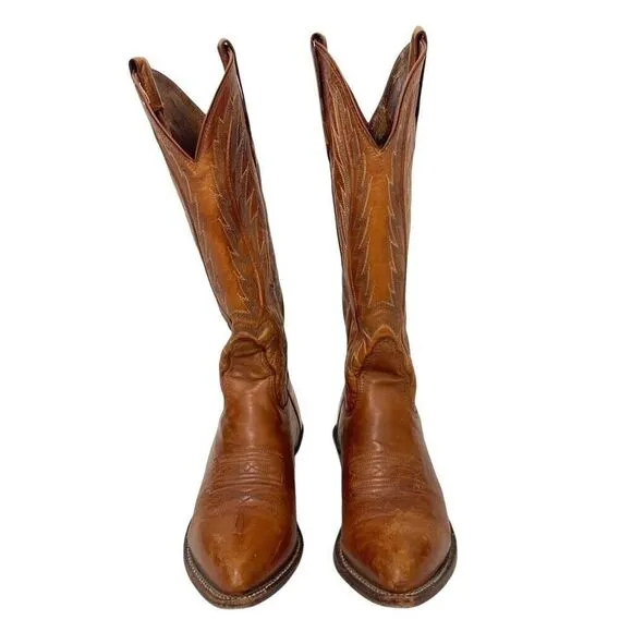 Nocona Womens Brown Embroidered Leather Cowboy Boots Size 5.5 B (US 6.5) Western