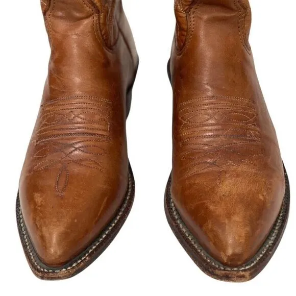 Nocona Womens Brown Embroidered Leather Cowboy Boots Size 5.5 B (US 6.5) Western