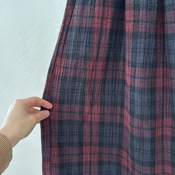 Nothing Fits But Plaid Smock Puff Sleeve Maternity Non Maternity Midi Dress M/L
