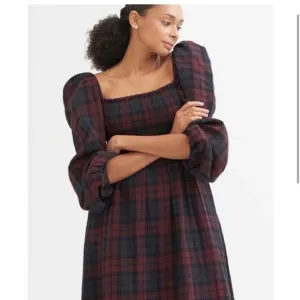 Nothing Fits But Plaid Smock Puff Sleeve Maternity Non Maternity Midi Dress M/L