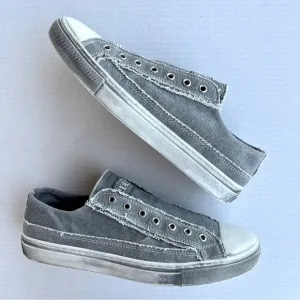 Nothing New Gray Low Top Distressed Slip On Sneaker Casual Shoes Men's 9.5