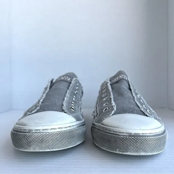 Nothing New Gray Low Top Distressed Slip On Sneaker Casual Shoes Men's 9.5