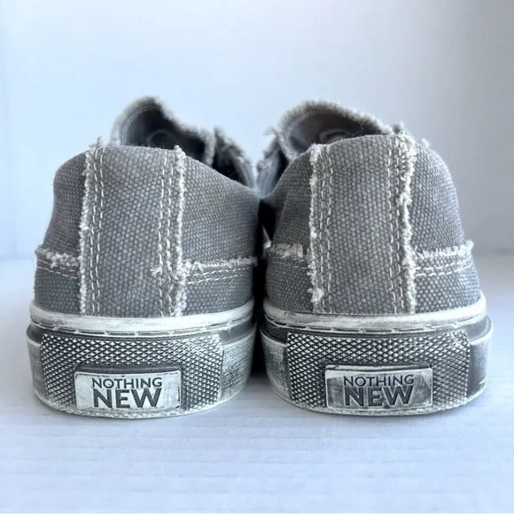 Nothing New Gray Low Top Distressed Slip On Sneaker Casual Shoes Men's 9.5
