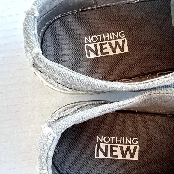 Nothing New Gray Low Top Distressed Slip On Sneaker Casual Shoes Men's 9.5