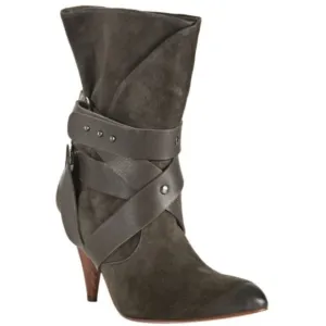 NWB Mea Shadow Cassandra Taupe Suede Harness Boots