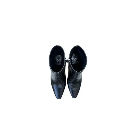 NWB VINCE CAMUTO Allost Size 5.5 M Black Croco Shine Leather Women’s Boots MSRP
