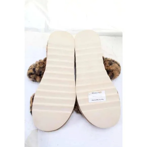NWOB KOOLABURRA BY UGG fuzz yeah slippers shoes slip on leopard womens sz 10