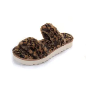 NWOB KOOLABURRA BY UGG fuzz yeah slippers shoes slip on leopard womens sz 10